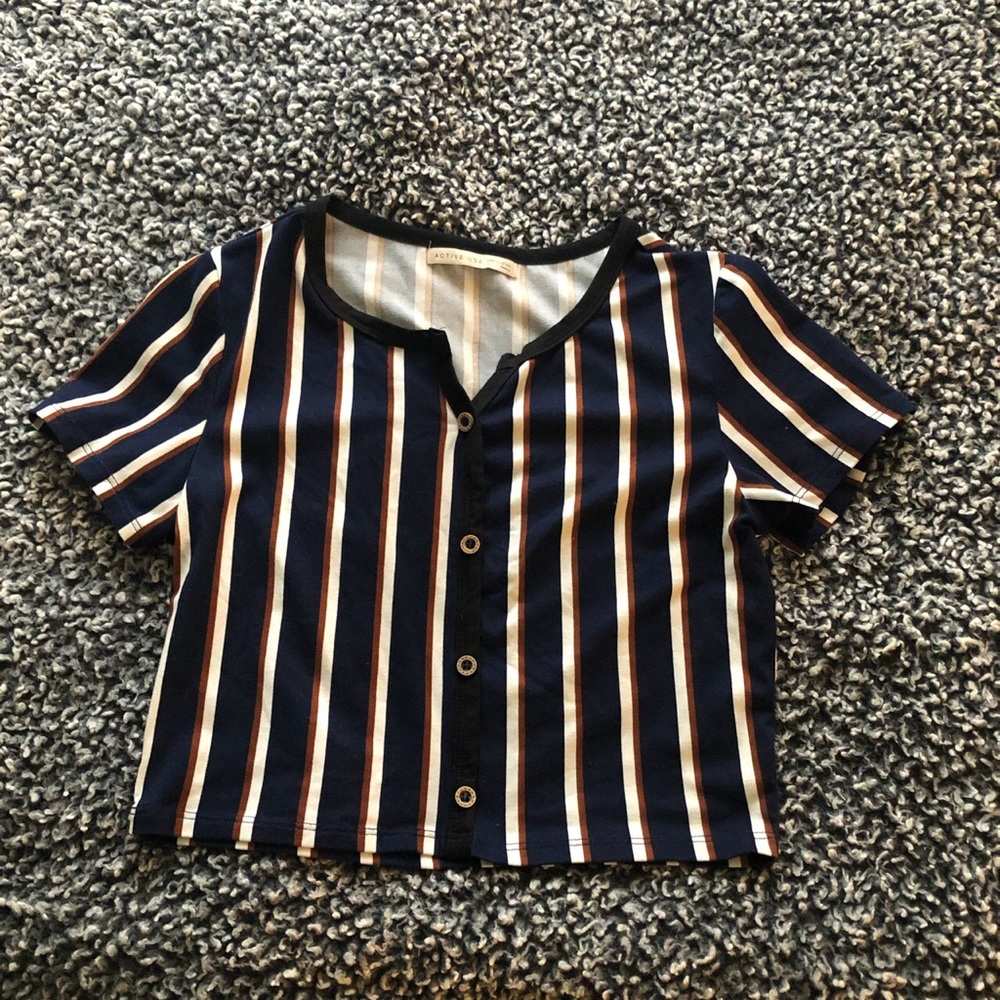 Rust and white striped t shirt